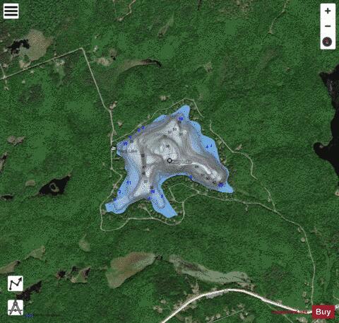 Harp Lake depth contour Map - i-Boating App - Satellite