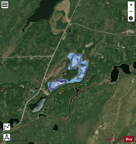 Hartley Lake / Boobas Lake depth contour Map - i-Boating App - Satellite
