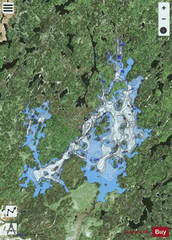 Kagianagami Lake depth contour Map - i-Boating App - Satellite