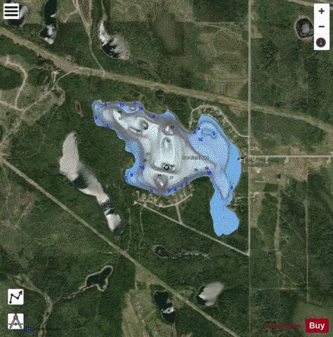 Lac Rancourt depth contour Map - i-Boating App - Satellite