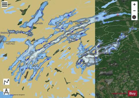 Healey Lake depth contour Map - i-Boating App - Satellite