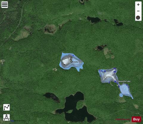 Laurier Lake depth contour Map - i-Boating App - Satellite
