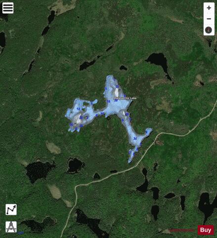 Marguerite Lake depth contour Map - i-Boating App - Satellite