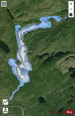 Mildred Lake depth contour Map - i-Boating App - Satellite