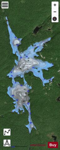 Molybdenite Lake depth contour Map - i-Boating App - Satellite
