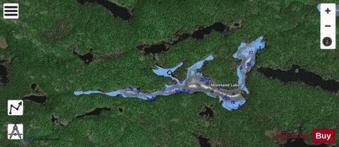 Moreland Lake depth contour Map - i-Boating App - Satellite