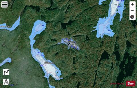 Mountain Lake Burleigh depth contour Map - i-Boating App - Satellite