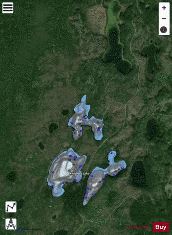 Nayowin Lake, Burrows depth contour Map - i-Boating App - Satellite