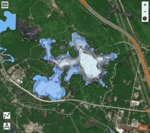 Oastler Lake depth contour Map - i-Boating App - Satellite