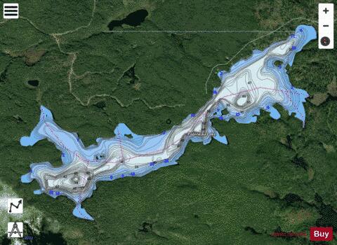 Papineau Lake depth contour Map - i-Boating App - Satellite