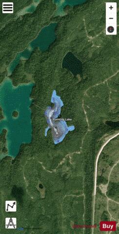 Pointing Lake depth contour Map - i-Boating App - Satellite