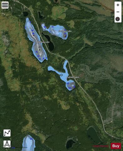 Pothole Lakes depth contour Map - i-Boating App - Satellite