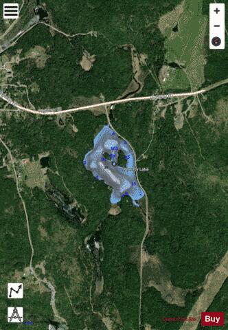 Poverty Lake depth contour Map - i-Boating App - Satellite