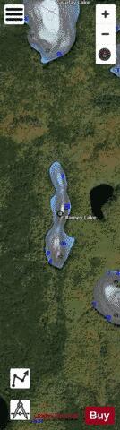 Ramey Lake / Charlie Lake depth contour Map - i-Boating App - Satellite