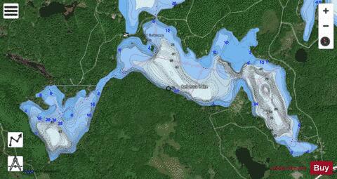 Rebecca Lake depth contour Map - i-Boating App - Satellite