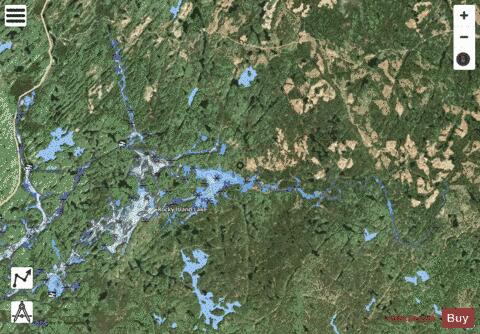 Rocky Island Lake depth contour Map - i-Boating App - Satellite