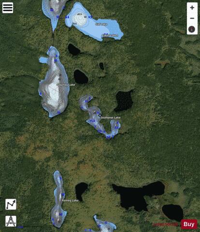 Seahorse Lake depth contour Map - i-Boating App - Satellite