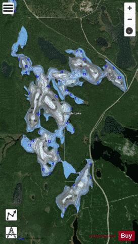 Semple Lake depth contour Map - i-Boating App - Satellite