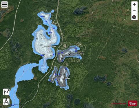 Seven Mile Lake depth contour Map - i-Boating App - Satellite