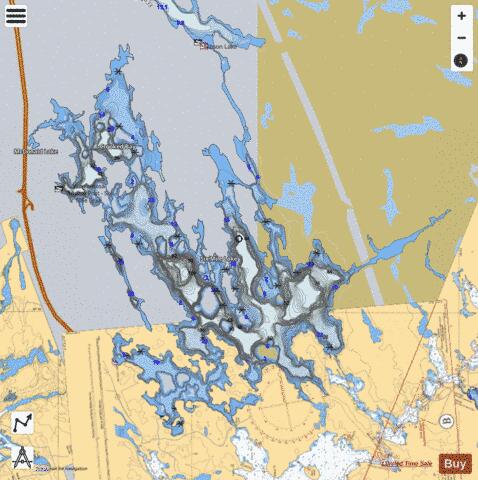 Six Mile Lake depth contour Map - i-Boating App - Satellite