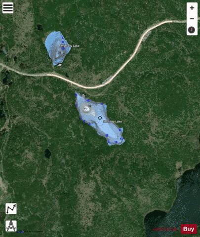 Souloup Lake depth contour Map - i-Boating App - Satellite