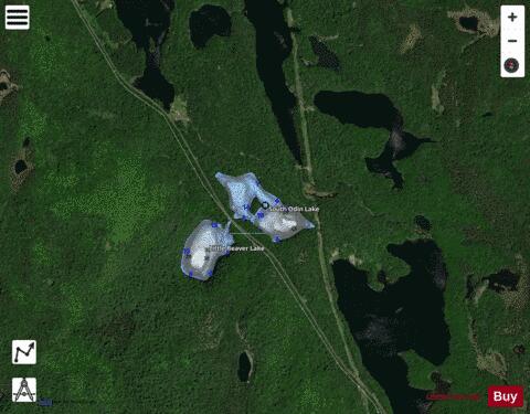 South Odin Lake depth contour Map - i-Boating App - Satellite