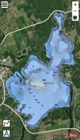 Stoco Lake depth contour Map - i-Boating App - Satellite