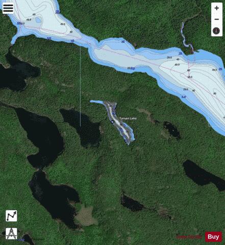 Tarsan Lake depth contour Map - i-Boating App - Satellite