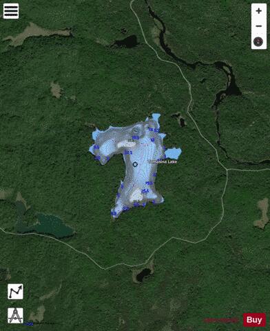 Tomasina Lake depth contour Map - i-Boating App - Satellite