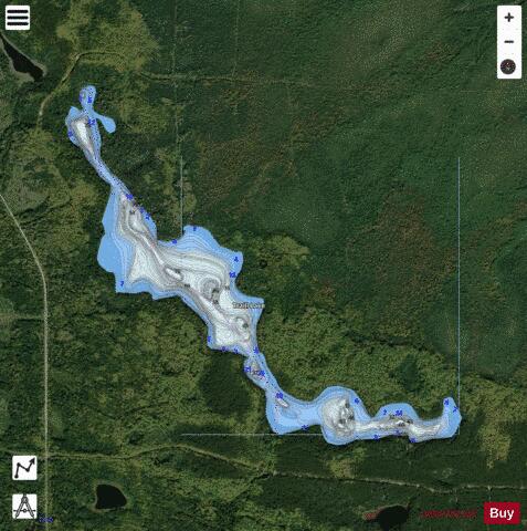 Traill Lake depth contour Map - i-Boating App - Satellite