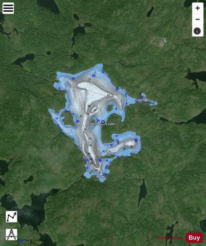 West Andre Lake depth contour Map - i-Boating App - Satellite