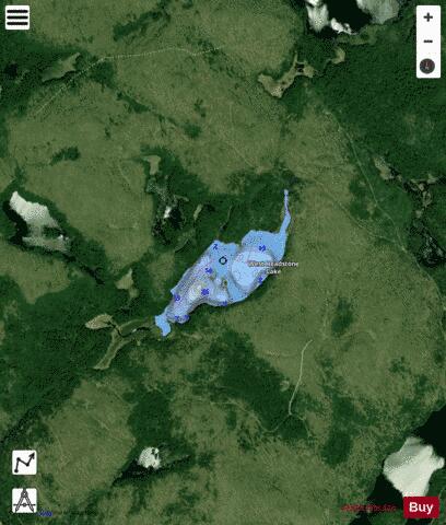 West Headstone Lake depth contour Map - i-Boating App - Satellite