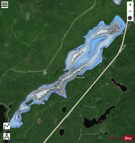Westover Lake depth contour Map - i-Boating App - Satellite