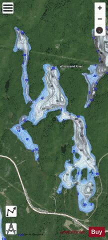 Whitesand Lake depth contour Map - i-Boating App - Satellite