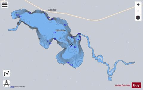 Wilber (Mud) Lake depth contour Map - i-Boating App - Satellite