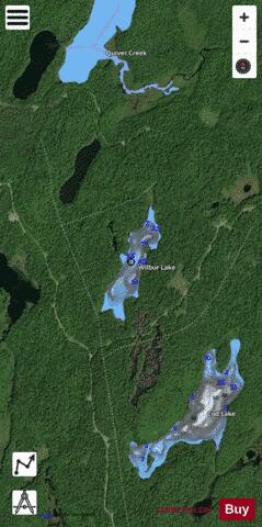 Wilbur Lake depth contour Map - i-Boating App - Satellite