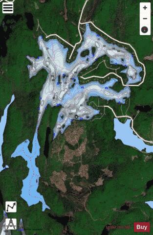 Lac Lesage depth contour Map - i-Boating App - Satellite