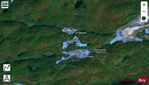 Lac Rive depth contour Map - i-Boating App - Satellite