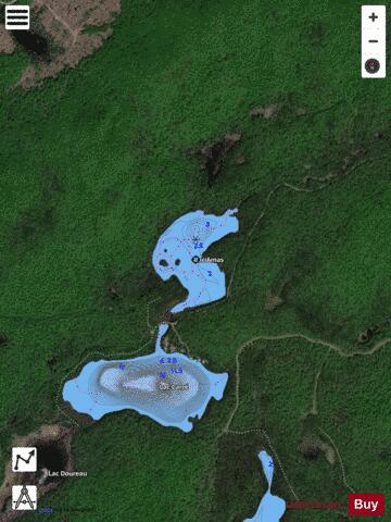 Amas Lac / Lac Princesse depth contour Map - i-Boating App - Satellite