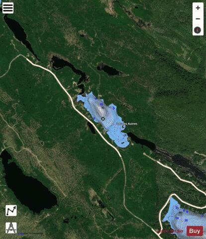 Aulnes Lac Des depth contour Map - i-Boating App - Satellite