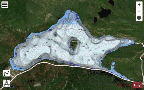 Bazile Lac depth contour Map - i-Boating App - Satellite