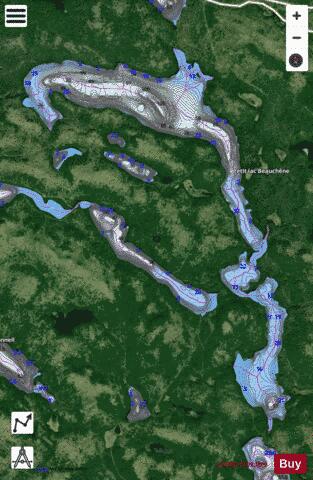Beauchene Petit Lac depth contour Map - i-Boating App - Satellite
