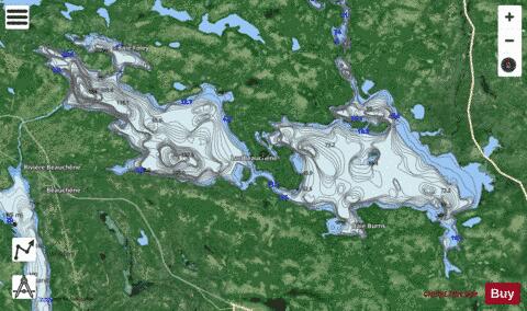 Beauchene Lac depth contour Map - i-Boating App - Satellite