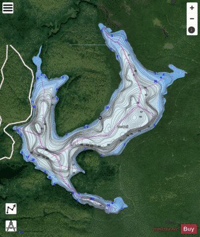 Bell Lac depth contour Map - i-Boating App - Satellite