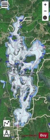 Blue Sea Lac depth contour Map - i-Boating App - Satellite