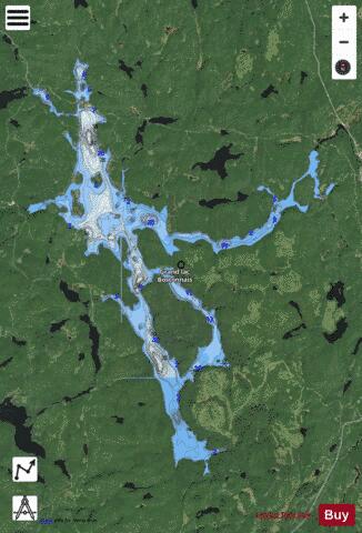 Bostonnais Grand Lac depth contour Map - i-Boating App - Satellite