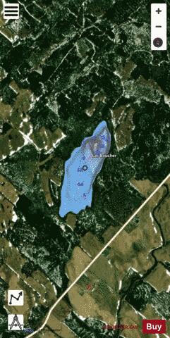 Boucher Lac depth contour Map - i-Boating App - Satellite