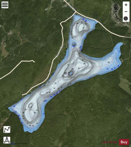 Breeches Lac depth contour Map - i-Boating App - Satellite