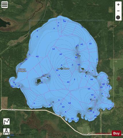 Castagnier Lac depth contour Map - i-Boating App - Satellite