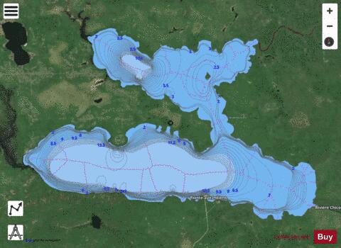 Chicobi Lac depth contour Map - i-Boating App - Satellite